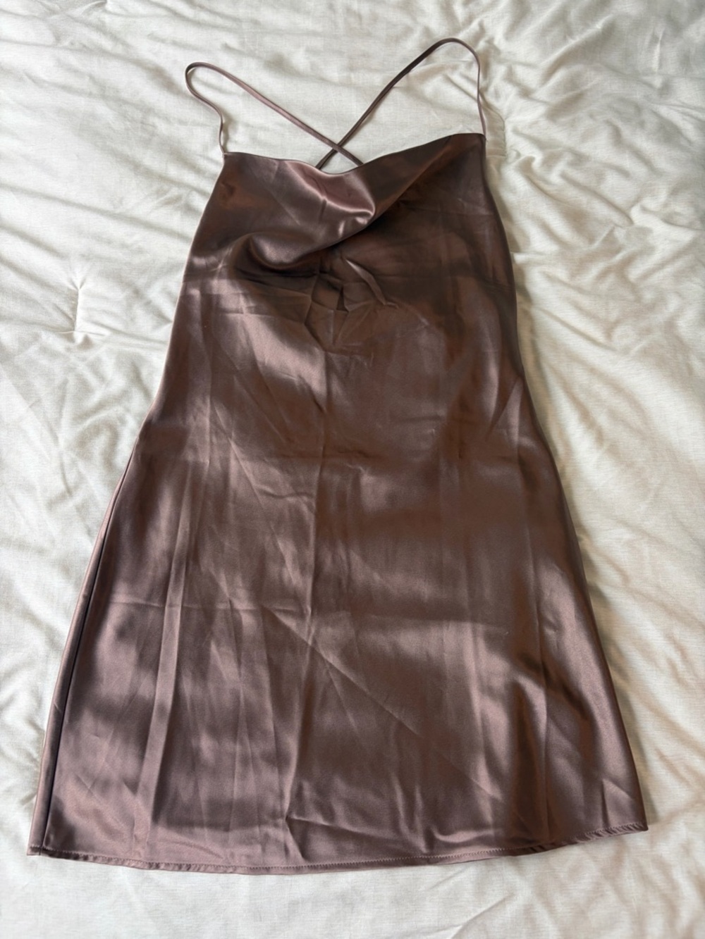 H&M Brown Satin Dress